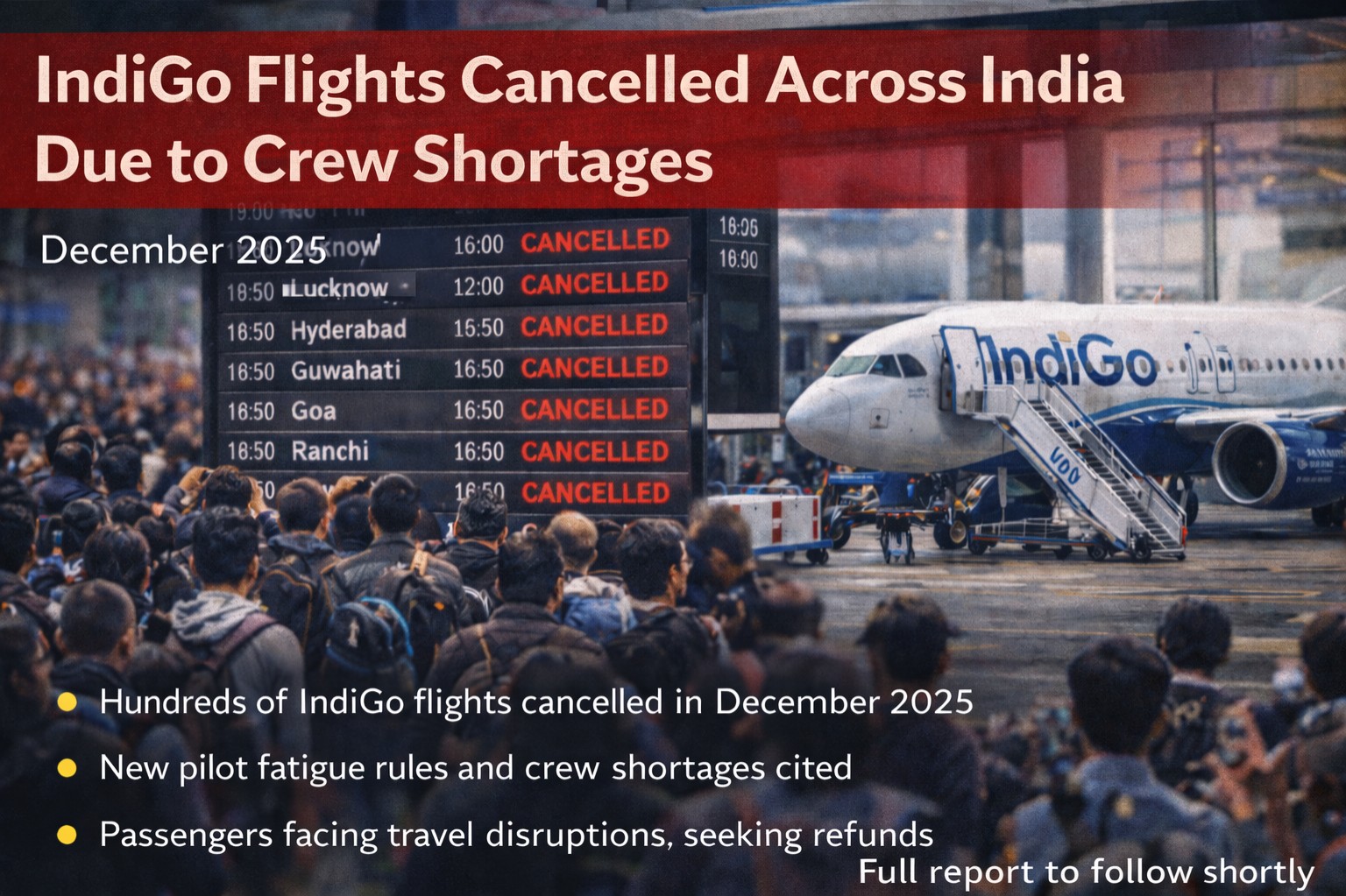 IndiGo Cancels Hundreds of Flights Amid Crew Shortage